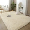 ✨ Tapis en fausse fourrure nordique – Blanc, grande taille